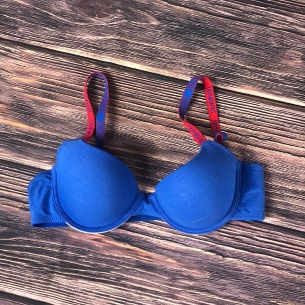 NUYU KU Kansas University Jayhawks Blue Red‎ White NEW Womens Bra Size 34C